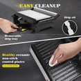 thumbnail image 4 of Panini Press  1200w Sandwich Maker And Electric Indoor Grill With Ceramic Non-stick Coated Plates Opens 180°to Fit Any Size Of Food Stainless Steel Surface & Removable Drip Tray, 4 of 9