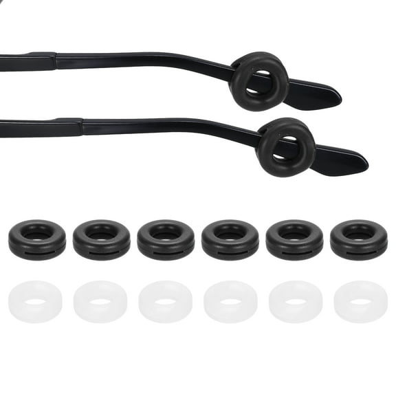 Glasses Ear Grips 12 Pair Anti Slip Eyeglass Ear Hooks Holder Eyeglass Slip Preventer Sunglasses Accessories Replacement for Men Women, Black/White