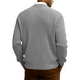 thumbnail image 4 of Dwelliawo Sweaters for Men V Neck Casual Button Down Knit Sweaters Cardigan Sweaters Long Slevee Shawl Sweater with Pockets Autumn Clothes Light Gray 3XL, 4 of 7
