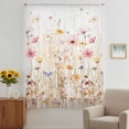 thumbnail image 3 of Spring Floral Sheer Curtains 96 Inches Long, Pastoral Botanical Summer Flowers Vintage Light Filering Curtains, Privacy Drapes Simi Floor to Veiling Curtain for Living Room Large Window Treatment, 3 of 9