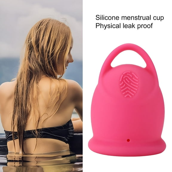 XIRQI Menstrual Cup with Pull Ring Ergonomic Design Flexible Leak-proof Easy Removal Tampon Pad Alternative Reusable Soft Silicone First Period Cup for Girls Women