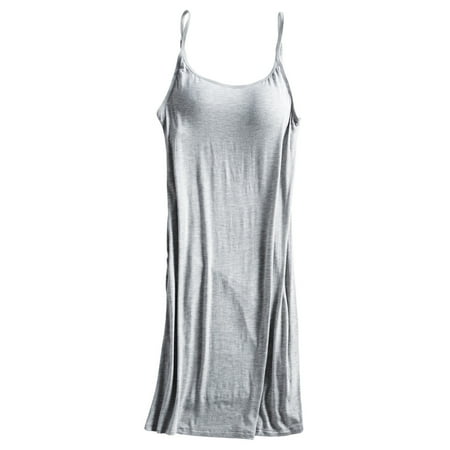 

Pretty Comy Nightgowns for Women Built in Bra Cami Lounger Dress Full Slip