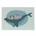 thumbnail image 1 of Whale Cutting Board, Hand Drawn Style Little Girl is Sleeping on a Whale Cozy Bed in the Night Sea, Decorative Tempered Glass Cutting and Serving Board, Small Size, Blue Lilac Yellow, by Ambesonne, 1 of 1