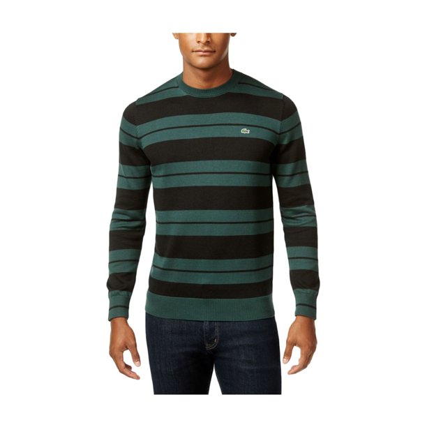 Lacoste Jersey Stripe Pullover Sweater para Hombre, Verde, XX-Large