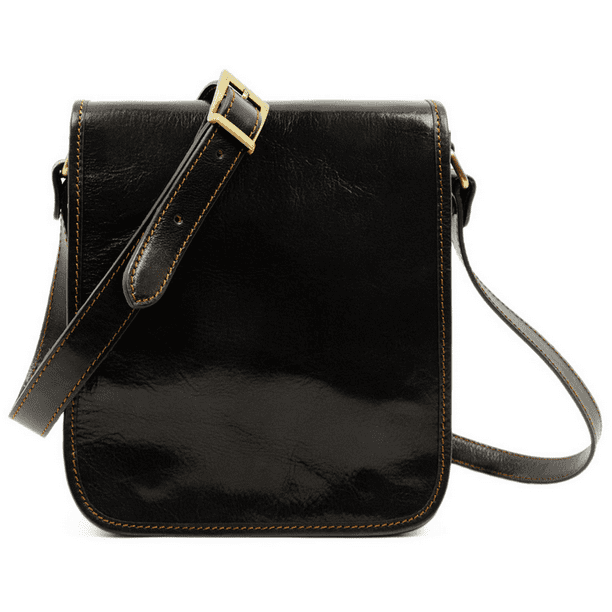Small Leather Messenger Bag On The Road