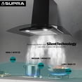 thumbnail image 3 of Campana Extractora Decorativa De Pared En Cristal Curvo Negro De 76 Cm SUPRA CC-76-BLACK, 3 of 7