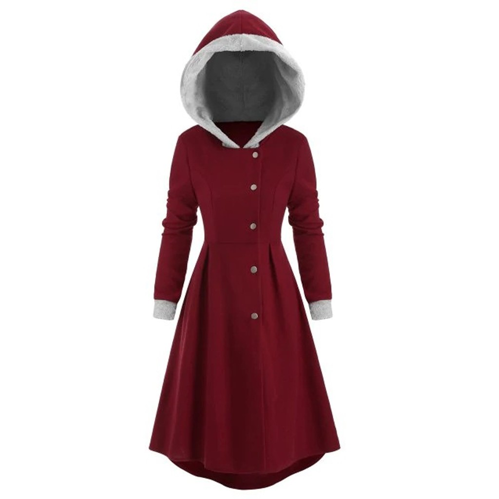 hooded skirt coat