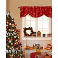 thumbnail image 4 of Christmas Snowflake Tie Up Valances Curtain, Winter Red Retro Texture Adjustable Rod Pocket Short Window Treatment Tie Up Curtains Valances for Kitchen Living Room Bathroom 42x18 Inches, 4 of 9