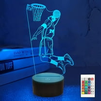 YSITIAN Kids Basketball Player 3D Night Light Optical Illusion Lamp with 16 Colors Timer Remote Control Dimmable Changing Birthday Gift Idea for Boys and Girls YT-7599