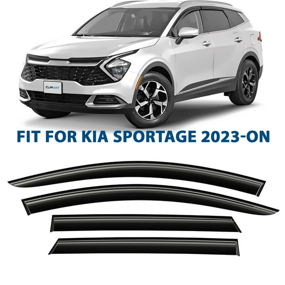 CLIM ART Incredibly Durable Rain Guards for Kia Sportage 2023-2026, Original Tape-on Window Deflectors, Vent Deflector, Window Visors, Car Accessories, 4pcs. - 523167