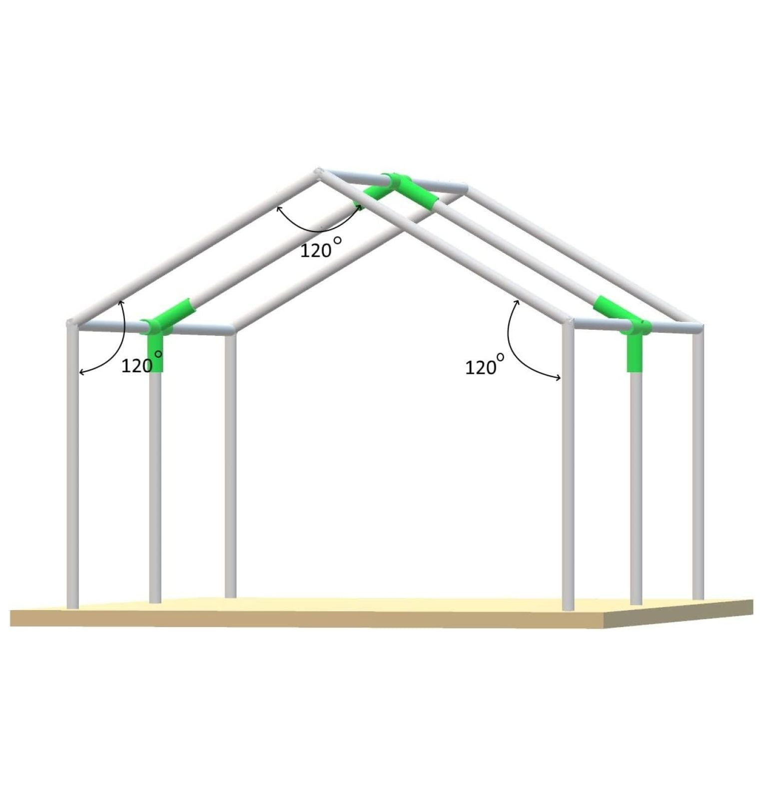 Canopy Fittings 1-3/8" 4-Way Connectors - 3 Pack | Carport Tent Shed Couplers | Galvanized Steel Frame Joints | Without Poles