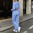 thumbnail image 4 of Brnmyaeo Sweatsuits for Women Long Sleeve Zip Up Crop Hooded Jacket Wide Leg Sweatpants Set 2026 Fall Fleece Lined 2 Piece Tracksuit Sets, 4 of 8