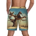 thumbnail image 3 of Kdxio Elephant On Dry Tree Print Men'S Swim Trunks With Compression Liner 7 Inch Inseam Quick Dry Swim Shorts, 3 of 7