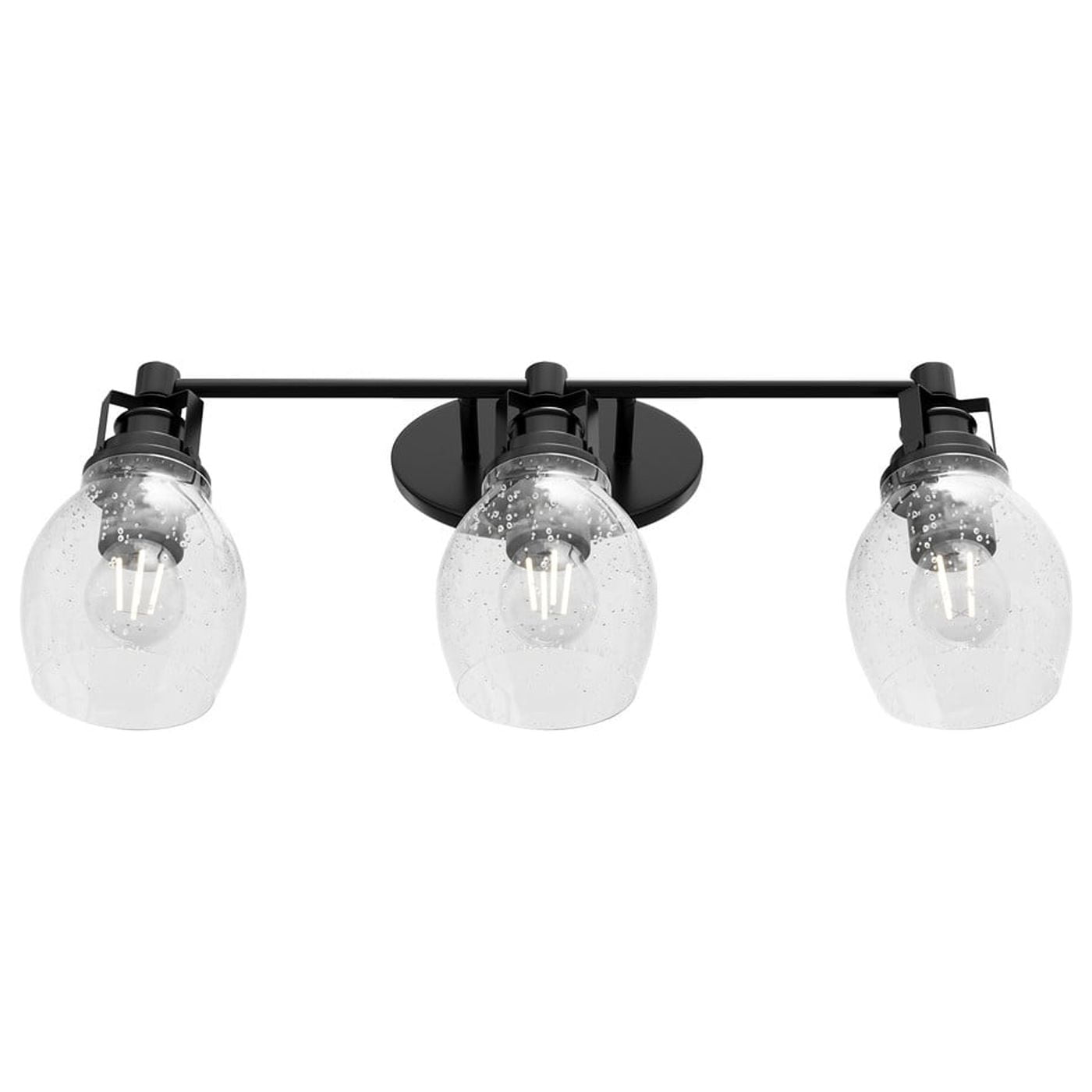 Aiwen 3-Light Black Vanity Light Wall Sconce with Clear Glass Shade, Farmhouse Bathroom Indoor/Outdoor Wall Lamp