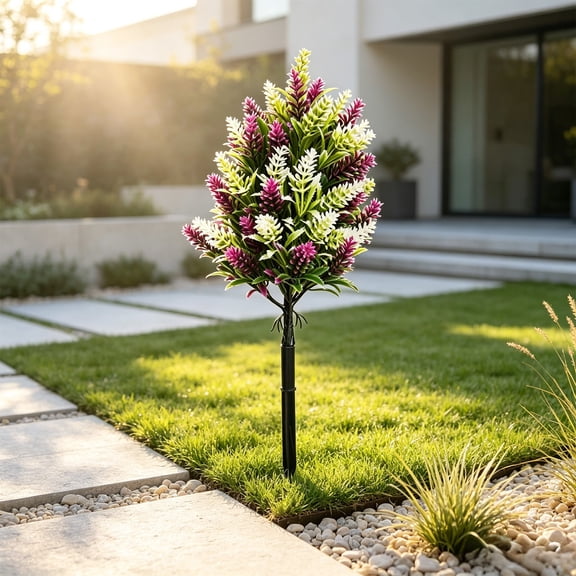 Artificial Blooms Outdoor With Ground Stakes, Uv Sturdy Fake Plants For Garden, Patio, Porch, Yard, And Scenery Ornament, 1 Pack