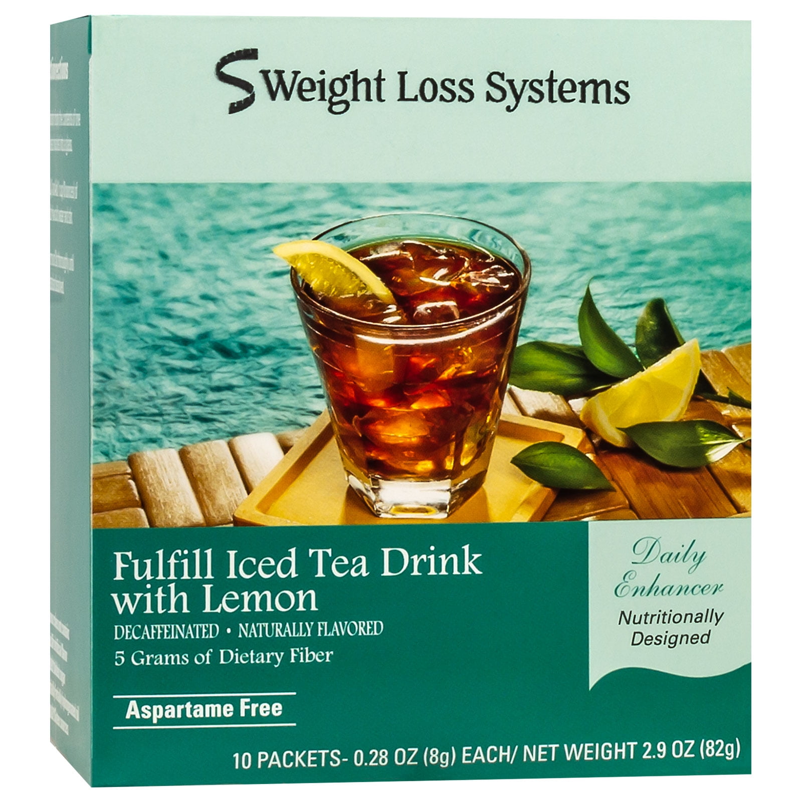 Weight Loss Systems Fiber Drink Iced Tea with Lemon Low Calorie