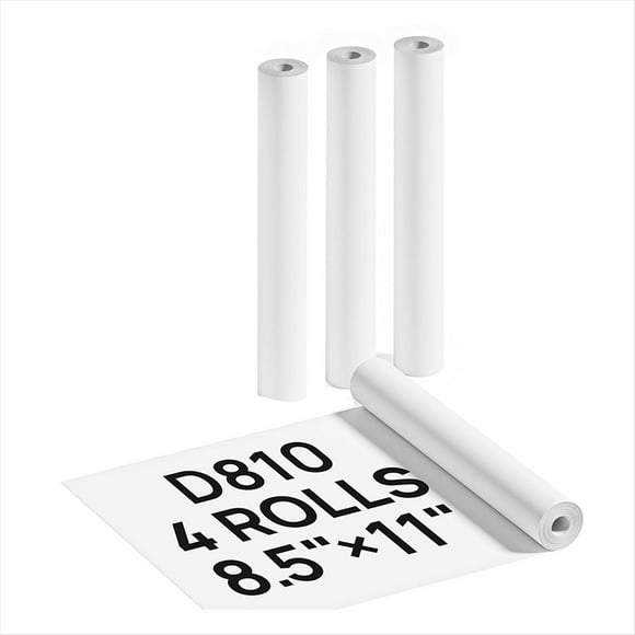Thermal Printer Paper 8.5 X 11 Inch, Advanced Thermal Printing, Thermal Paper Compatible with D810 4 Pack,4 Rolls * Thermal Printer Paper,White
