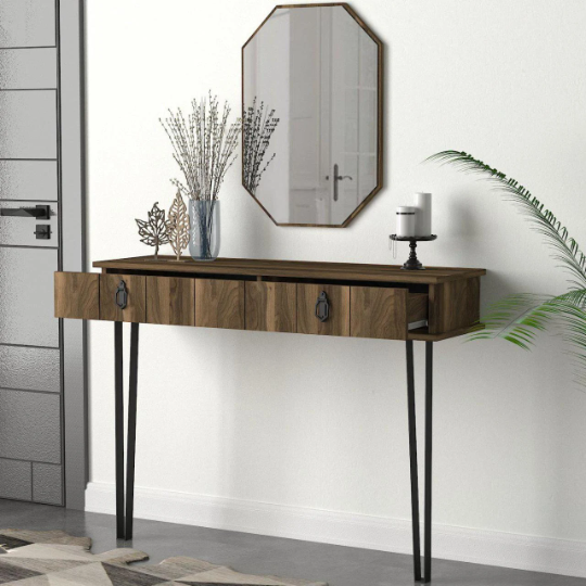 Sofa Tables with Storage, Accent Foyer Table with Drawers, Modern