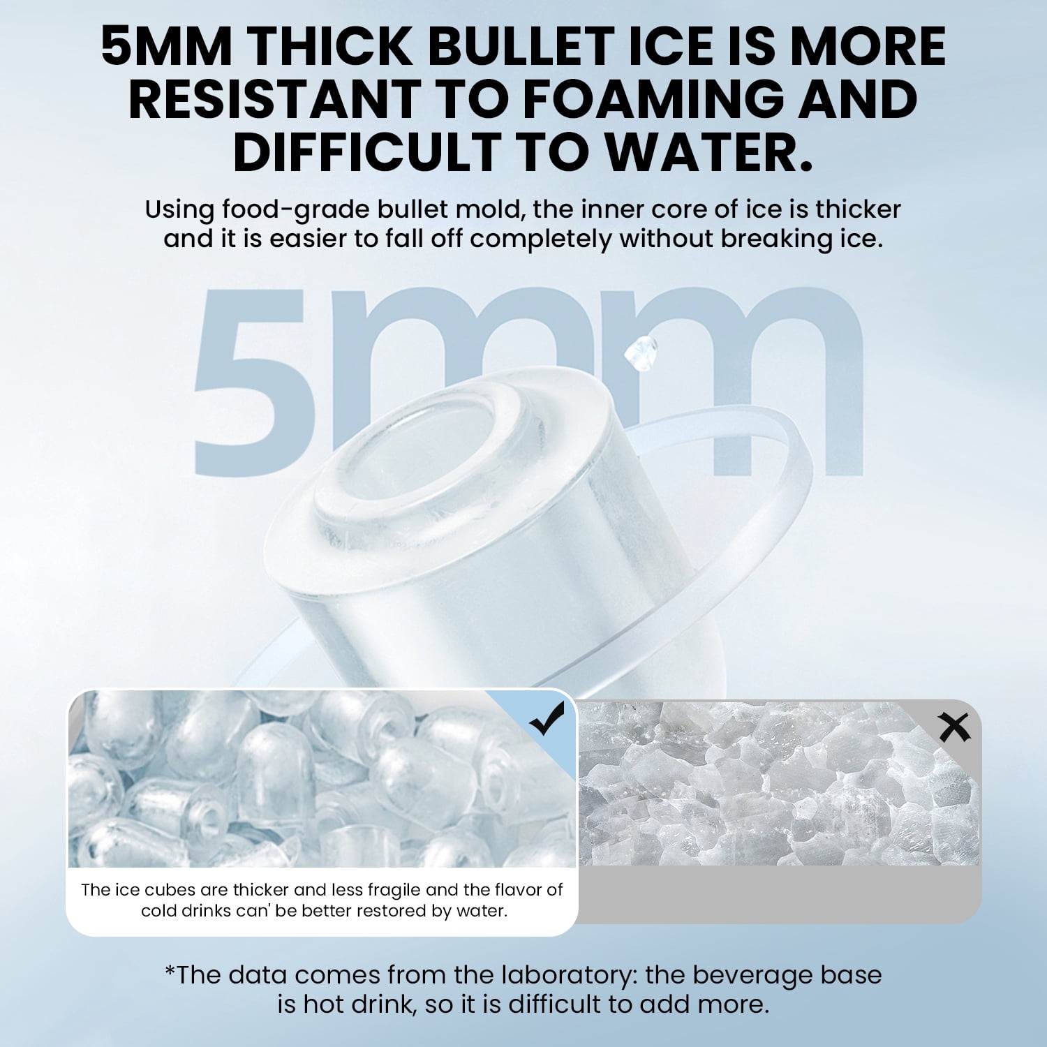 ICYBER BOOM Nugget Ice Maker Countertop, 33 lbs Per Day Portable Pebble Ice Machine, 2 Adjustable Ice Sizes, Soft Chewable Bullet Ice for Home, Party, RV, Self-Cleaning, Full Touch Screen,Black