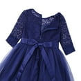 thumbnail image 5 of Alvivi Girls Kids Floral Lace First Communion Dress Half Sleeves Wedding Bridesmaid Pageant Party Gown Dark Blue 10, 5 of 7