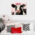 thumbnail image 4 of JEUXUS Farm Animal Canvas Wall Art Farmhouse Wall Décor Poster Print Cow Rabbit Pig Pink Floral Vintage Animal Pictures Painting Home Decor for Living Room Bedroom Bathroom Kitchen  16"x20", 4 of 4