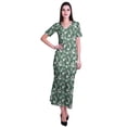 thumbnail image 4 of Moomaya Long Bodycon Maxi Dress For Womens Short&nbsp;Sleeve V neck Printed Jersey T-shirt Dress, 4 of 6