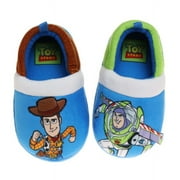 Disney Pixar Toy Story "Cowboy and Space Ranger" Woody and Buzz Toddler Boys' Dual Sizes Slippers - Blue, 5-6