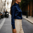 thumbnail image 5 of Womens Buttton Down Shirts Long Sleeve V Neck Business Tunic Blouses Work Dress Shirt Elegant Trendy Tops, L, 5 of 6