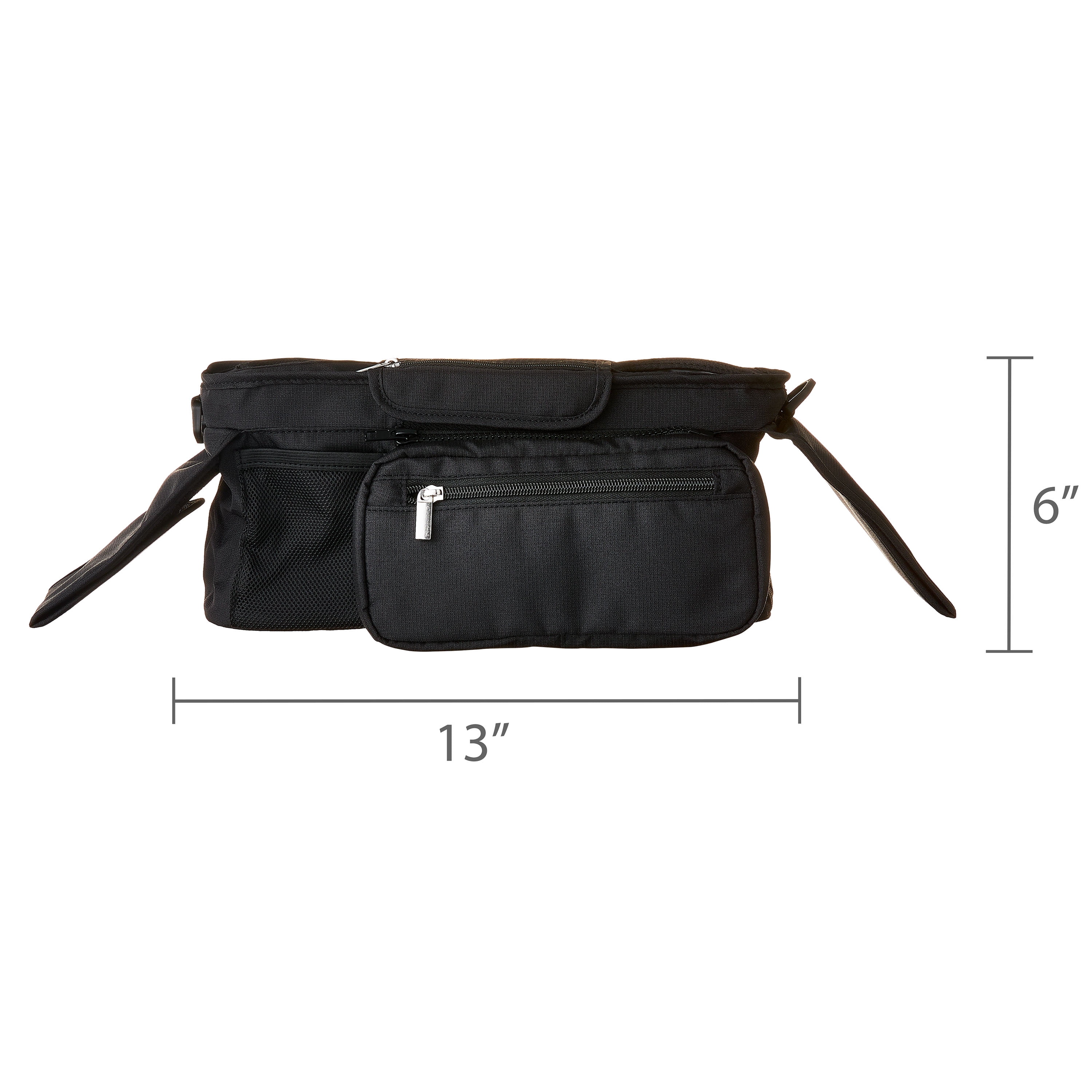 Parent's Choice Deluxe Stroller Organizer with Multi-Functional Pockets, Compact Black Design