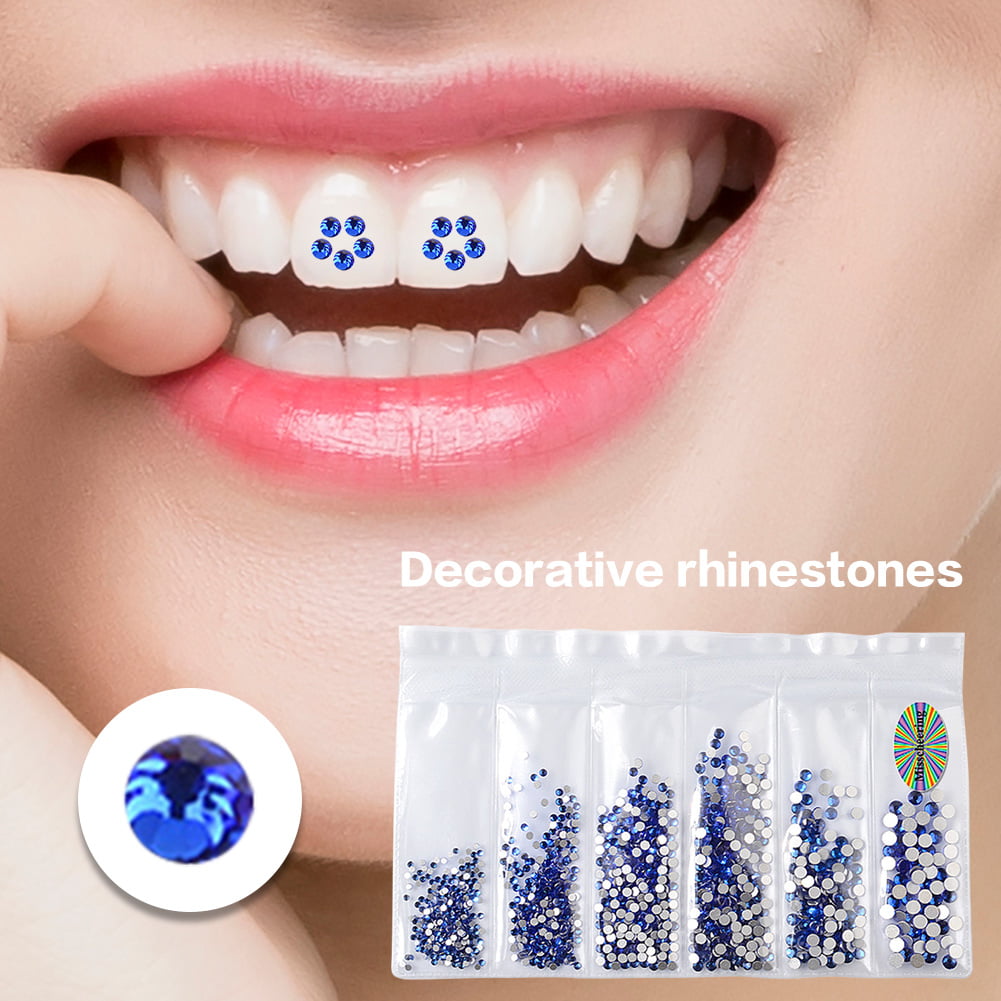 Tooth Teeth Jewelry Kit Crystal Nail Ornament Rhinestones Heart Sticker  Diamond Crystals Reflective Removable Ornaments Stone - AliExpress