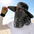 thumbnail image 6 of Outdoor Fisherman Hat with Face Cover and Neck Flap, Wide Brim Sun Hat with Breathable Mesh, Adjustable Strap, Foldable Safari Hat for Fishing, Hiking, Camping, 6 of 6