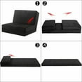 thumbnail image 2 of Kadyn Floor Chair, Legless Tatami Chair, Lounge Chair,Sleeper Bed Couch Recliner,Convertible Lounger Folding Sofa Sleeper Bed-Black, 2 of 8