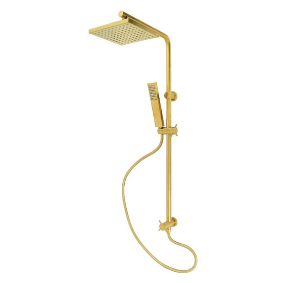Kingston Brass KSG2627D Claremont Wall Mount Rain Drop Shower System with Hand Shower in Brushed Brass