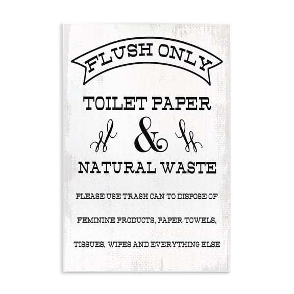 Stupell Industries Rustic Lodge Flush Toilet Paper Only Wall Plaque Art, 10 x 15, by Lil' Rue
