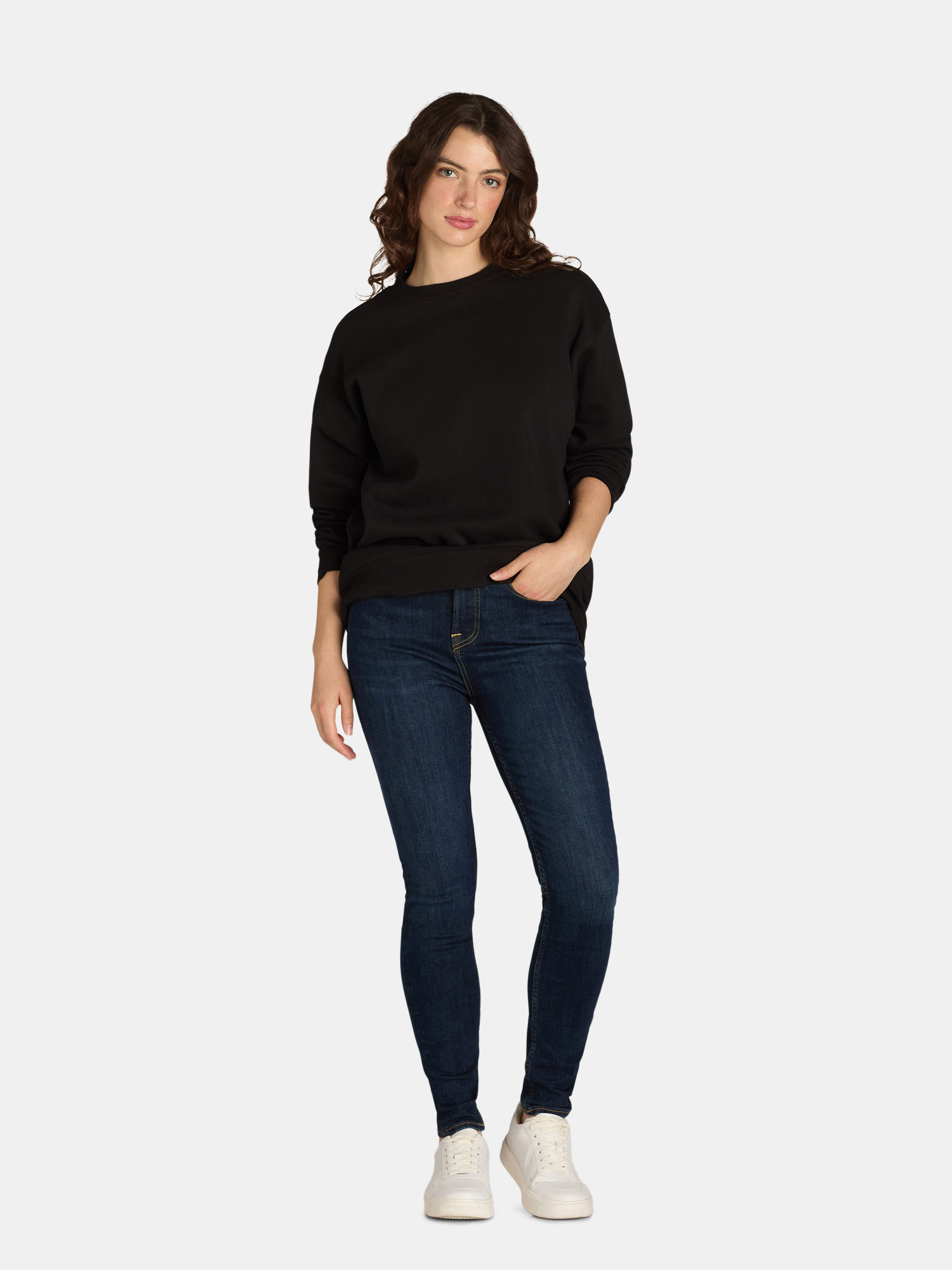 Fleece Oversized Sweatshirt with Long Sleeves, Women’s