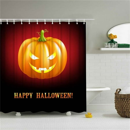 Halloween Pumpkin Pattern Printed Waterproof Shower Curtain Bathroom Decor Polyester Mildewproof Bath Decorations With Hooks Walmart Canada