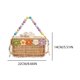 thumbnail image 2 of Bolso bandolera de paja con flores coloridas para mujer bolso cuadrado con cordón bolso de mano pequeño, 2 of 9