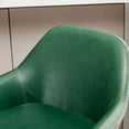 thumbnail image 5 of Glitzhome  42"H Mid-Century Adjustable Faux Leather Swivel Bar Stools Low Back Hunter Green Set of 2 Foam, Steel Faux Leather, Foam Footrest, Padded, 5 of 5