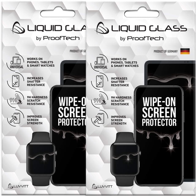 Paquete de 2 protectores de pantalla de vidrio líquido para teléfonos inteligentes