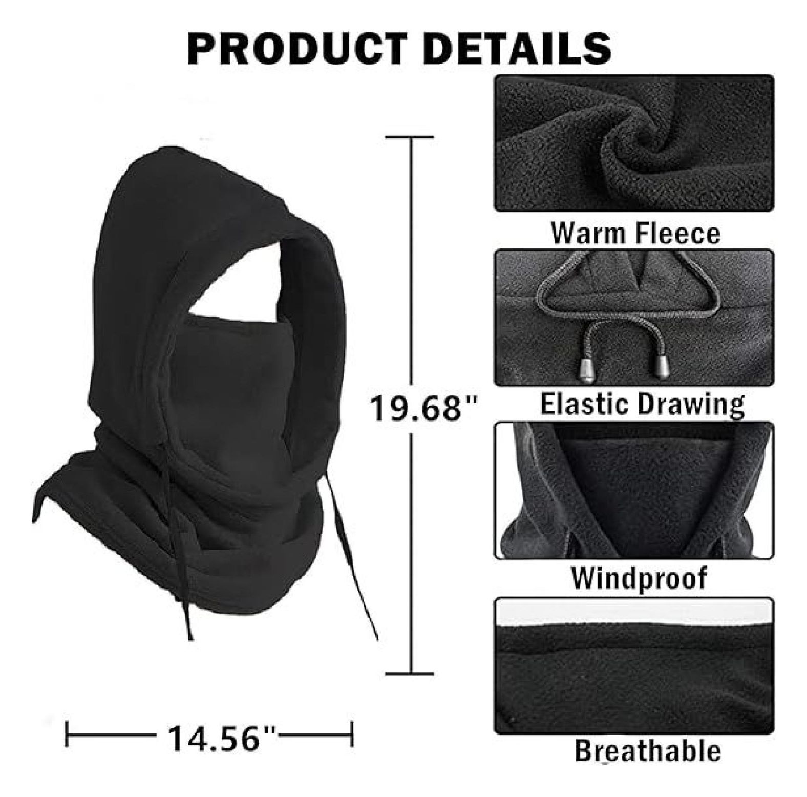 Balaclava Windproof Winter Face Mask Warm Fleece Ski Mask for Men and Women Cold Weather Motorcycle Bike Cycling Neck Warmer