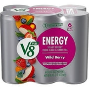 V8 +ENERGY Wild Berry .. Flavored Energy Drink, 8 .. fl oz Can (Pack .. of 6) (Case of .. 4)