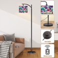 thumbnail image 5 of Arc Floor Lamps textile pattern Modern LED Adjustable Lampshade Standing Light for Living Room Reading Bedroom Office, 5 of 5