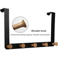 thumbnail image 3 of Over The Door Hooks with 5 Wooden Hooks,  Door Hanger, Sturdy Heavy Duty Coat Rack for Bag, Coat, Towel, Hat, Robes, Scarves, Bedroom, Closet, Bathroom, 3 of 6