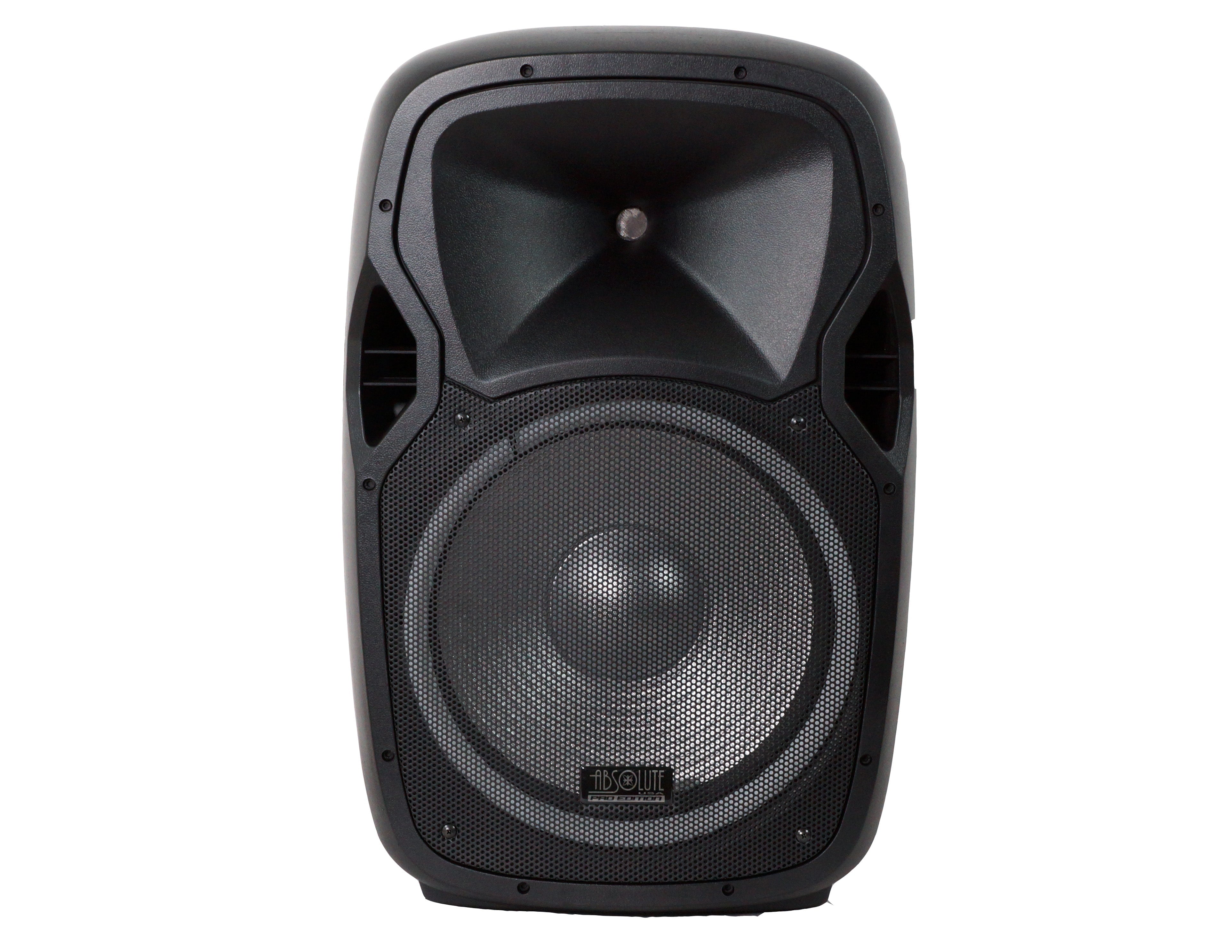 15" Wireless Portable PA Speaker System 3500W Powered Bluetooth Indoor & Outdoor DJ Stereo Loudspeaker with USB SD MP3 AUX Input, Flashing Party Light & FM Radio