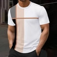 thumbnail image 3 of Klisyaur Men's Summer Casual Top Fashionable Color Blocked Short Sleeved Men's Round Neck Summer T-shirt Short Sleeved Round Neck Top/shirt, 3 of 5