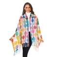 thumbnail image 3 of FORMRS Womens Scarf Winter Soft Long Big Warm Shawls Wrap Tassel Scarves, Yellow Circles, 3 of 9