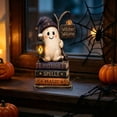 thumbnail image 4 of Ghost on Books Figurine Halloween Resin Village Decoration with Witches Welcome Sign Tabletop Mantel Shelf Indoor Fall Decor C, 4 of 6