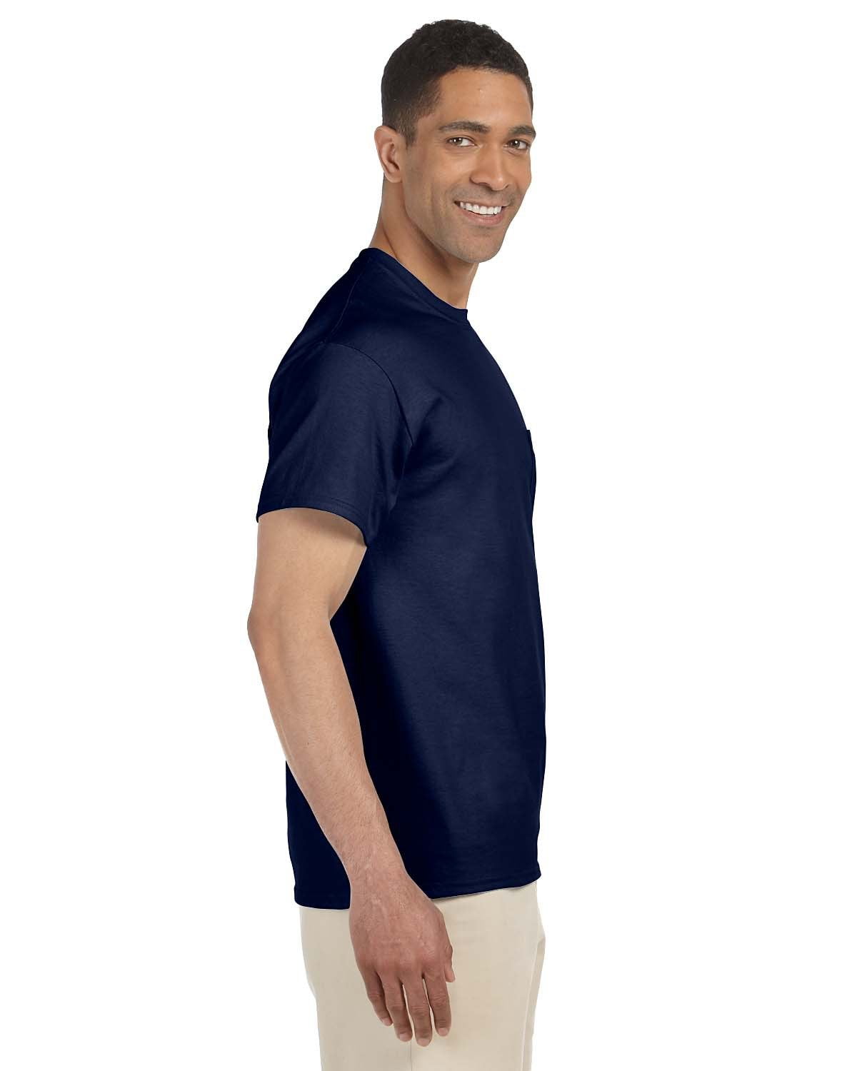 Gildan Ultra Cotton Pocket T-Shirt (G230) - Heavyweight 6 Oz Crewneck Tee, Navy - View #10