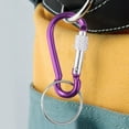 thumbnail image 6 of 7 Pcs 5# Screw Lock Mini Multicolor Aluminum Carabiner Hook w Keyring, 6 of 9