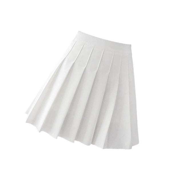 Jupe Plissée pour Femmes Taille Haute Mini Jupe de Tennis Patineuse Uniformes Blanc P